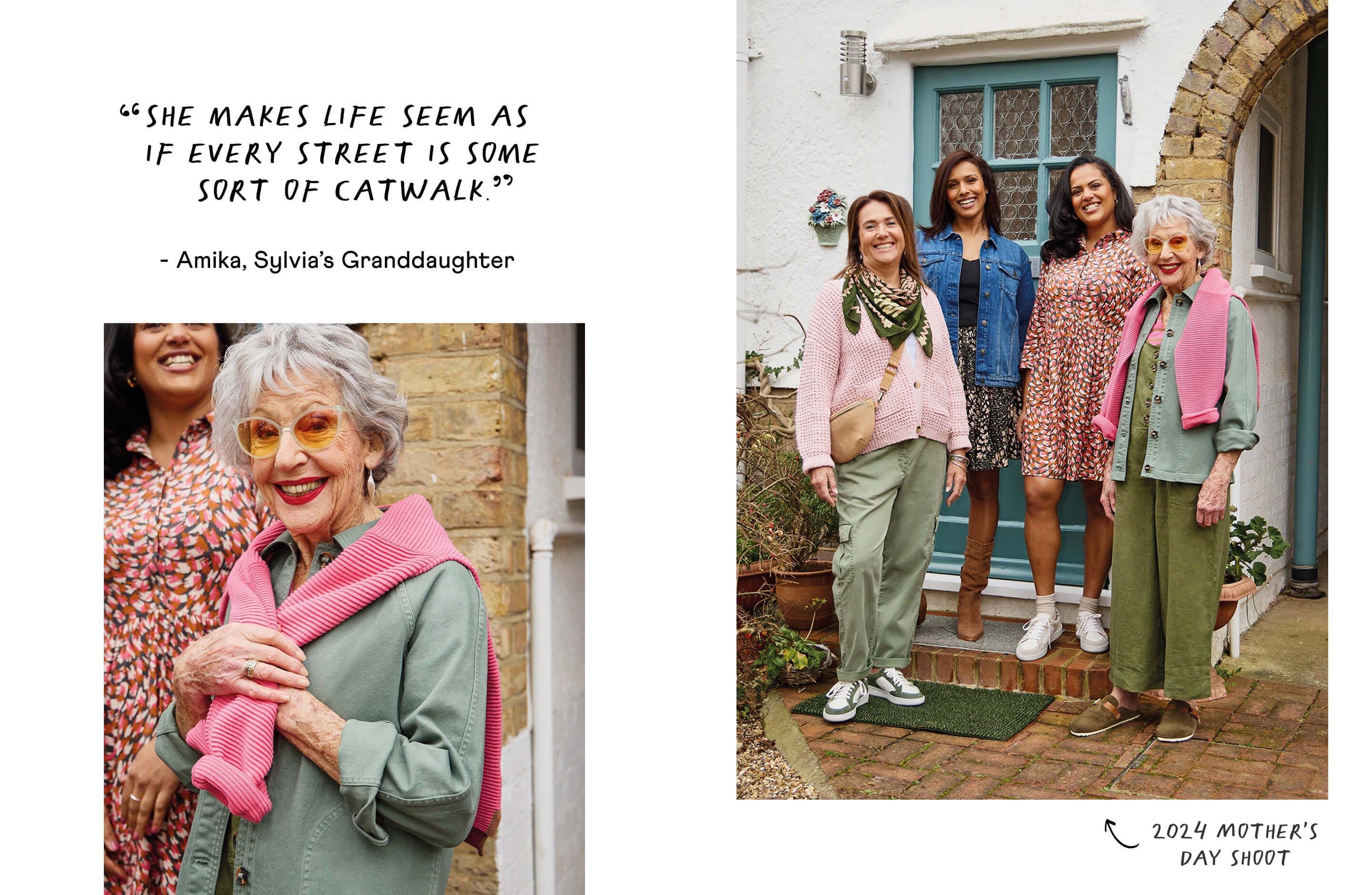 a group of women standing outside of a house and a quote