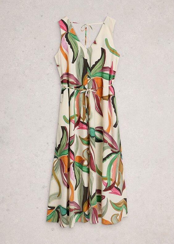 a dress with a colorful print on it