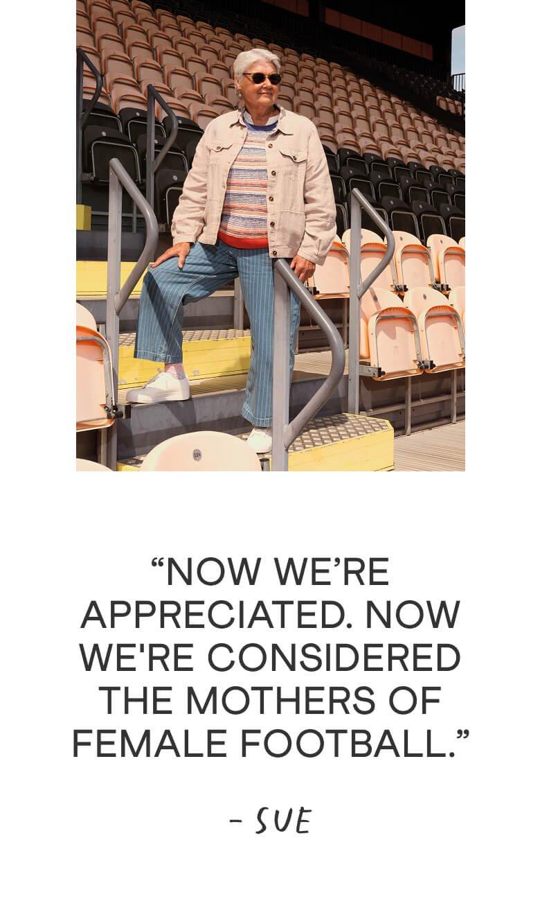 a woman standing on a staircase with a quote 