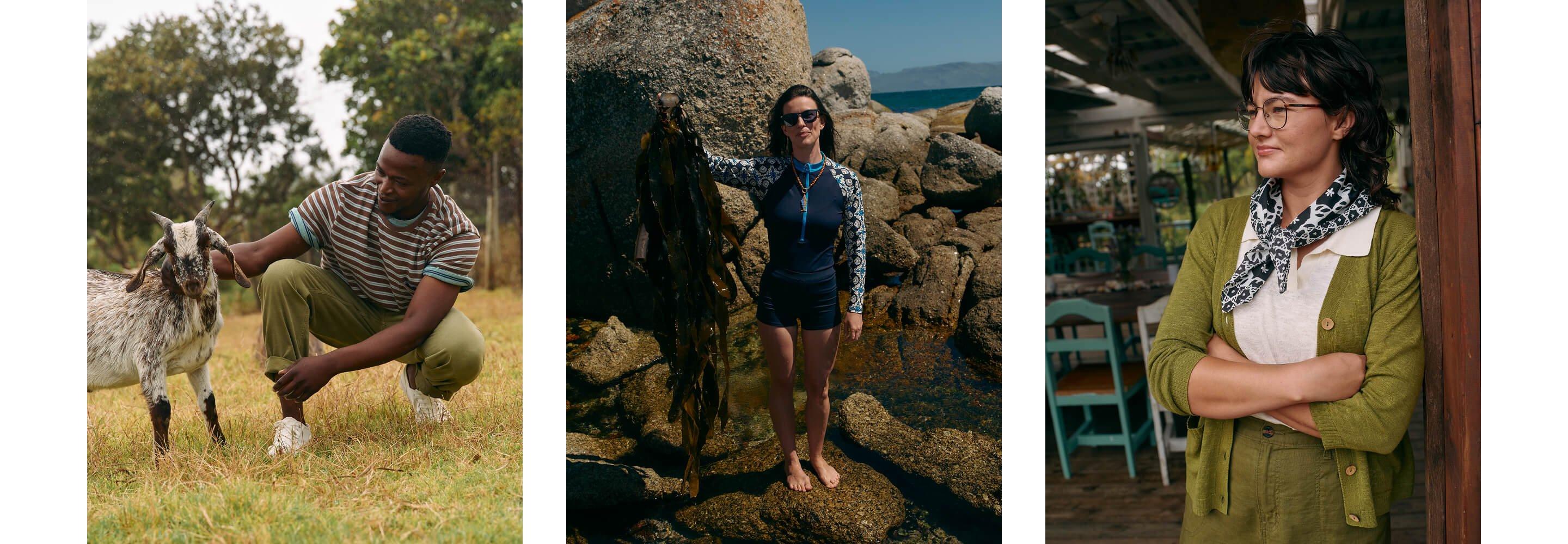 a series of photos of people in different poses and locations