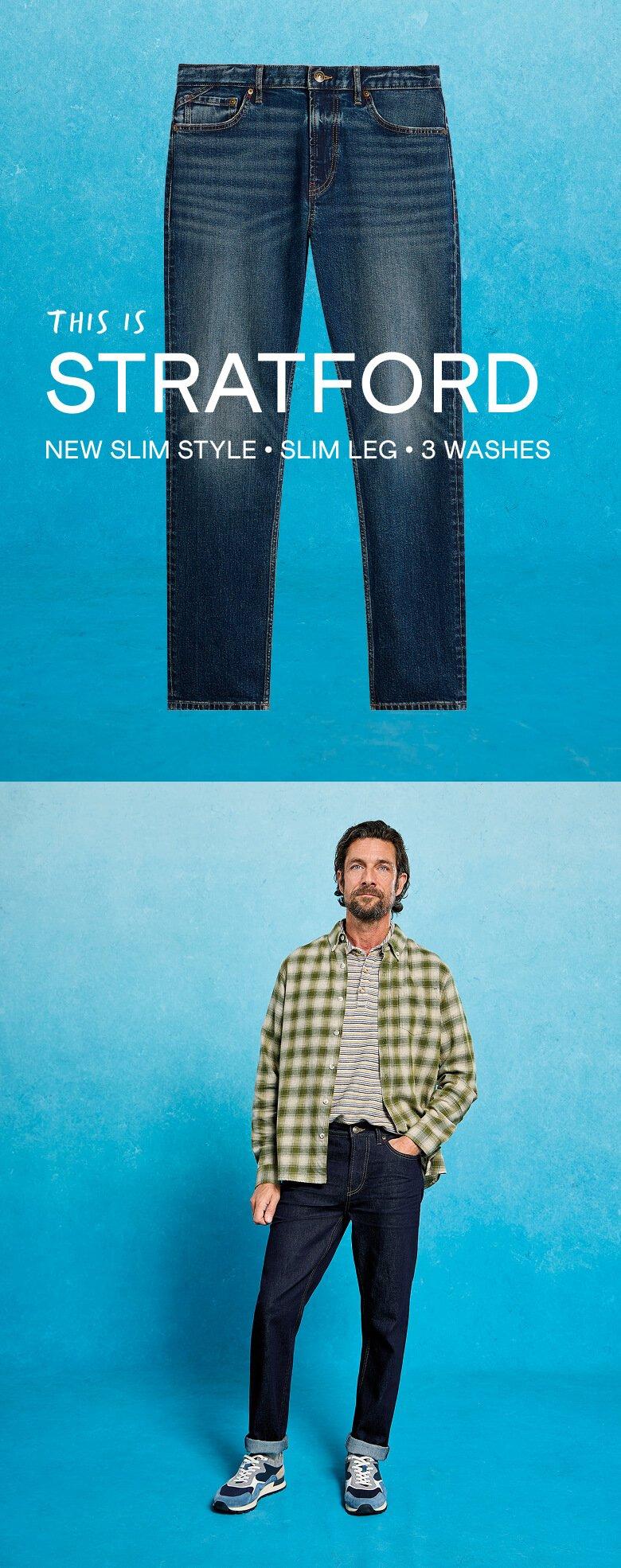 a man in jeans and a man in a blue shirt