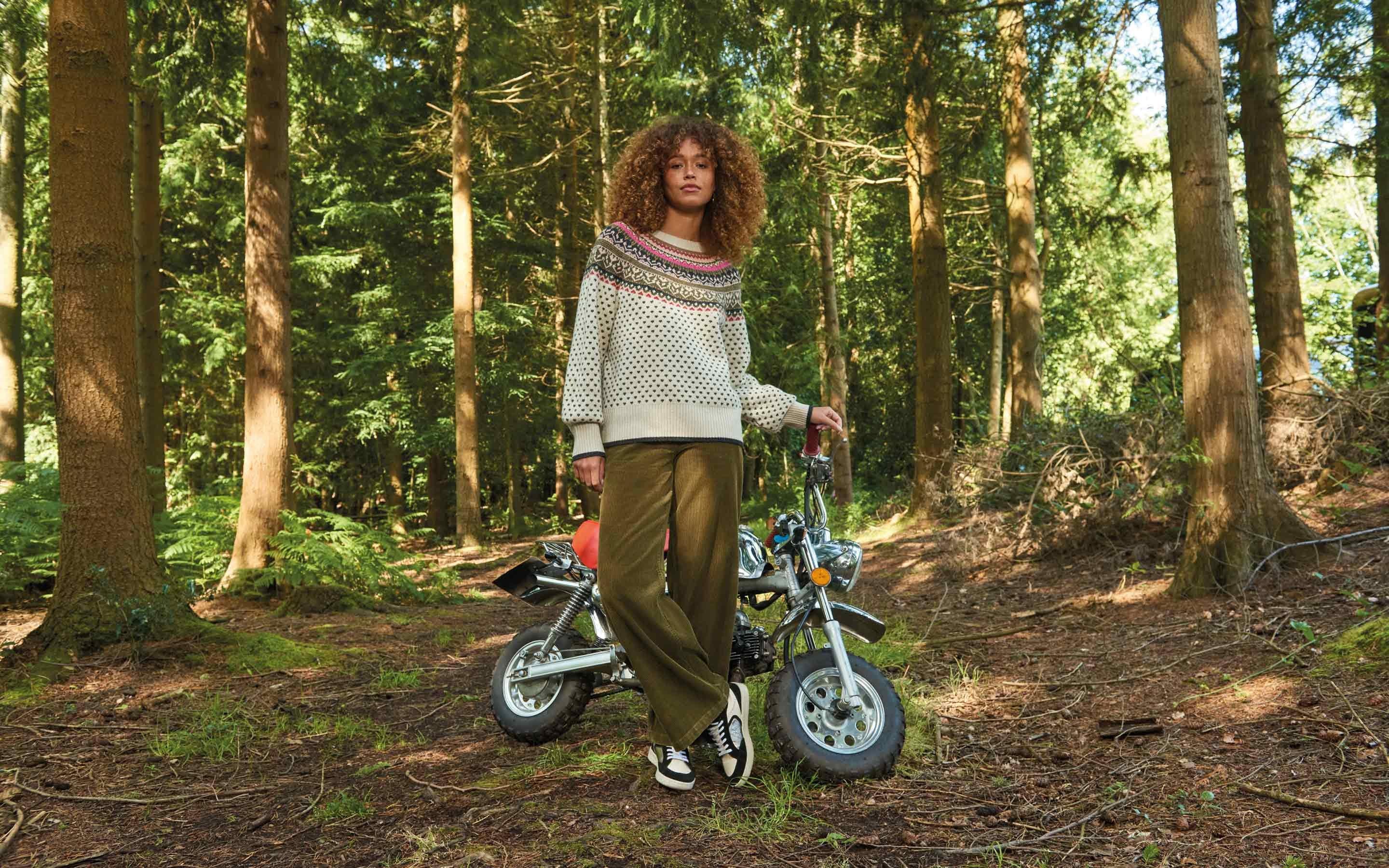 WOMAN AND MOTORBIKE
