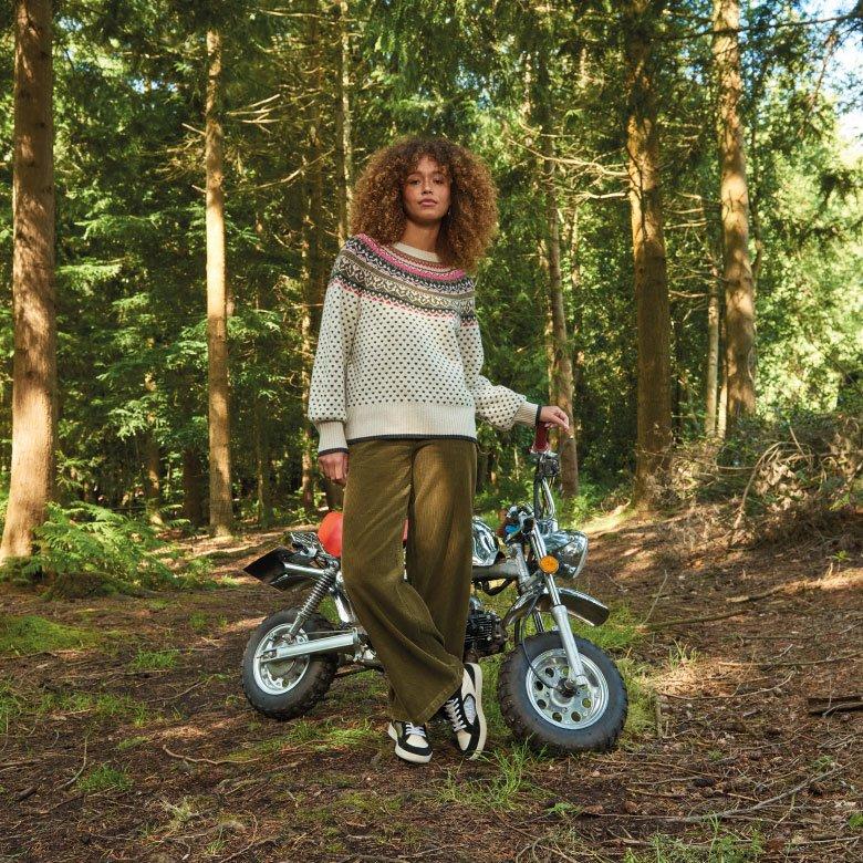 WOMAN AND MOTORBIKE
