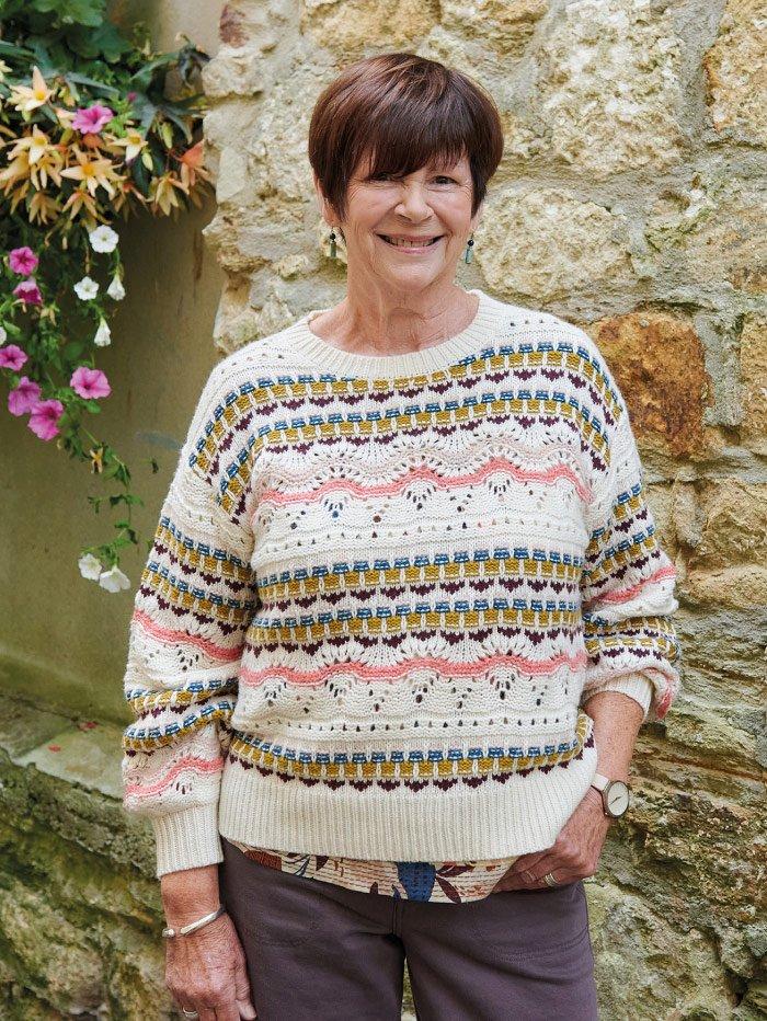 woman wearing fairisle jumper