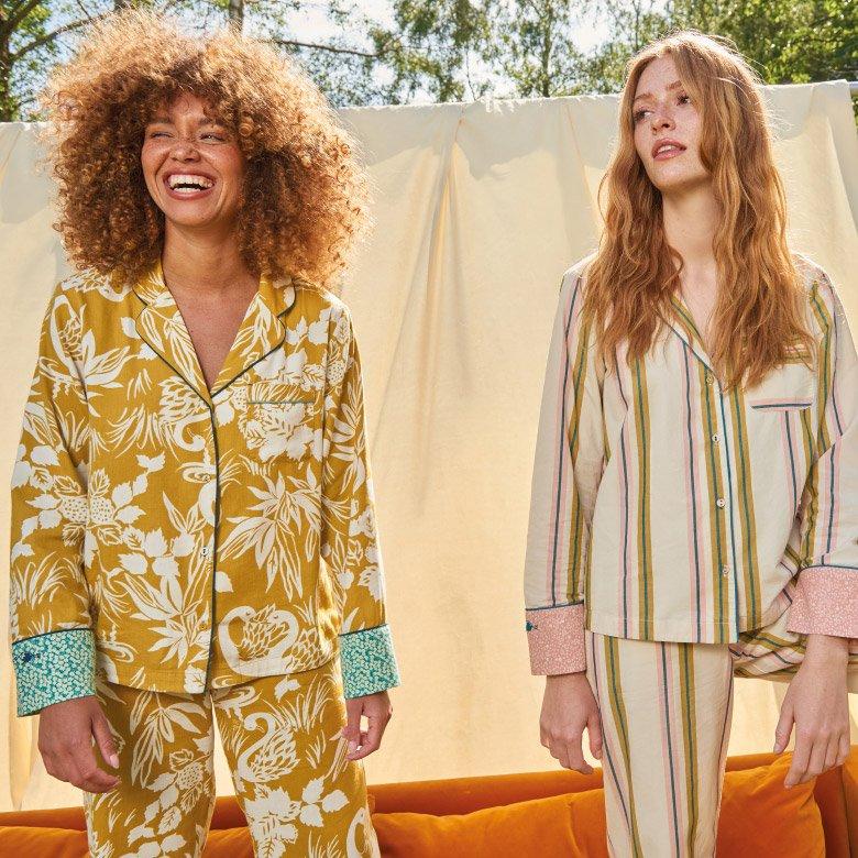women wearing organic pyjamas