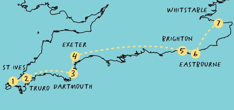 a map of the route for the ice cream truck