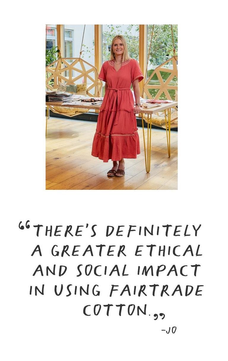 WOMAN IN DRESS AND QUOTE