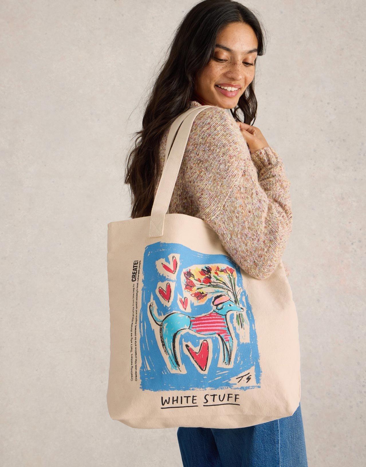 Woman with a tote bag