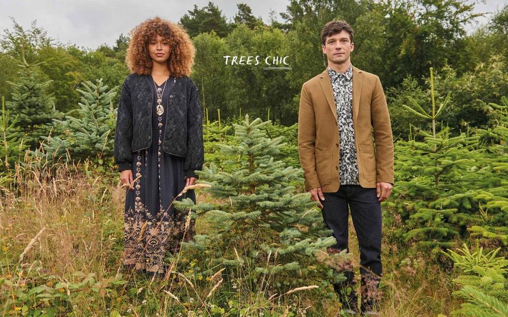 two people in pine nursery