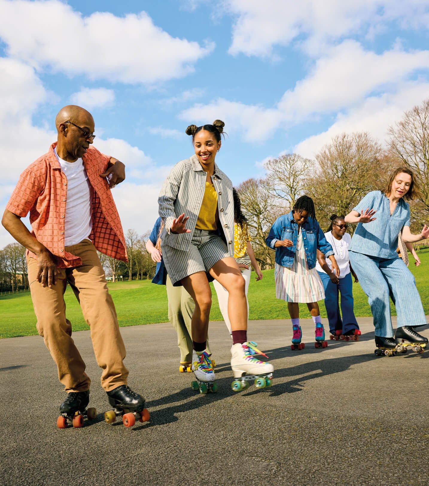 GROUP OF ROLLER SKATERS