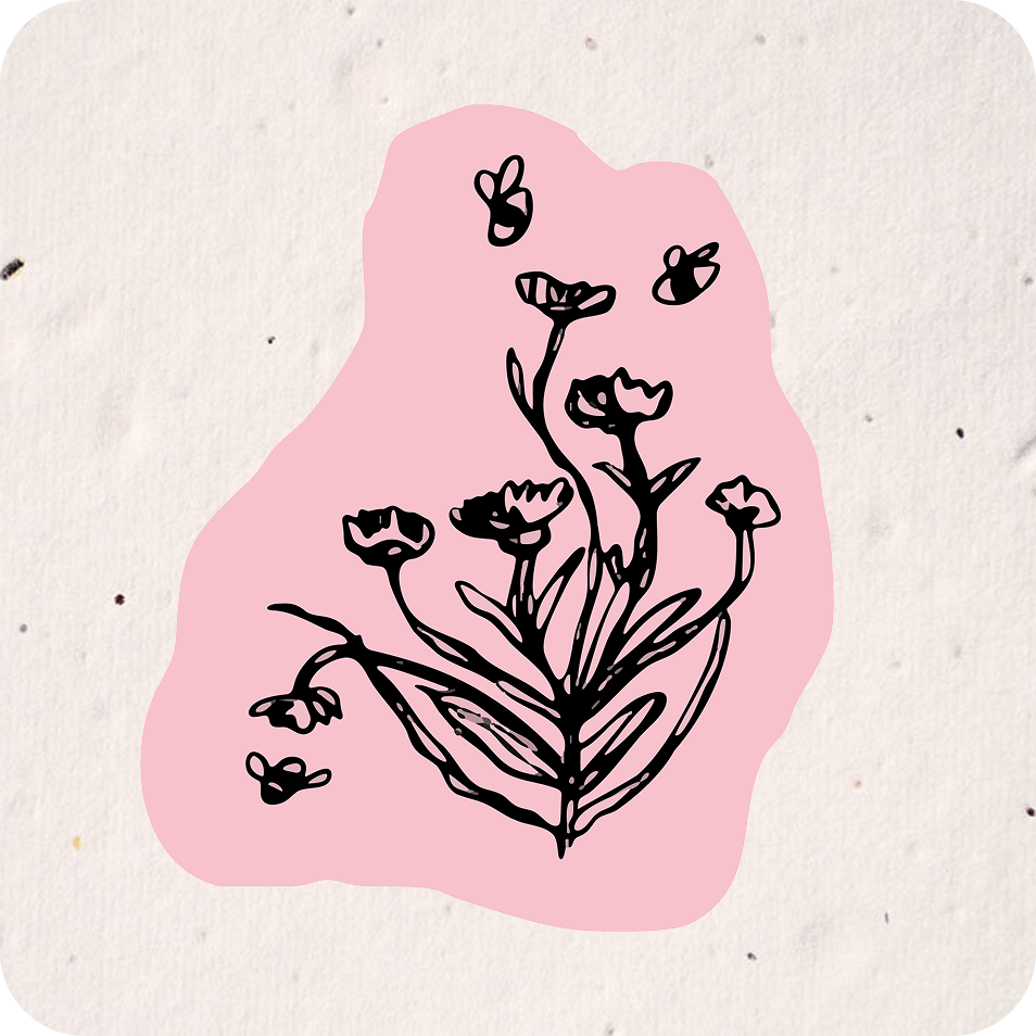 a drawing of wild flowers