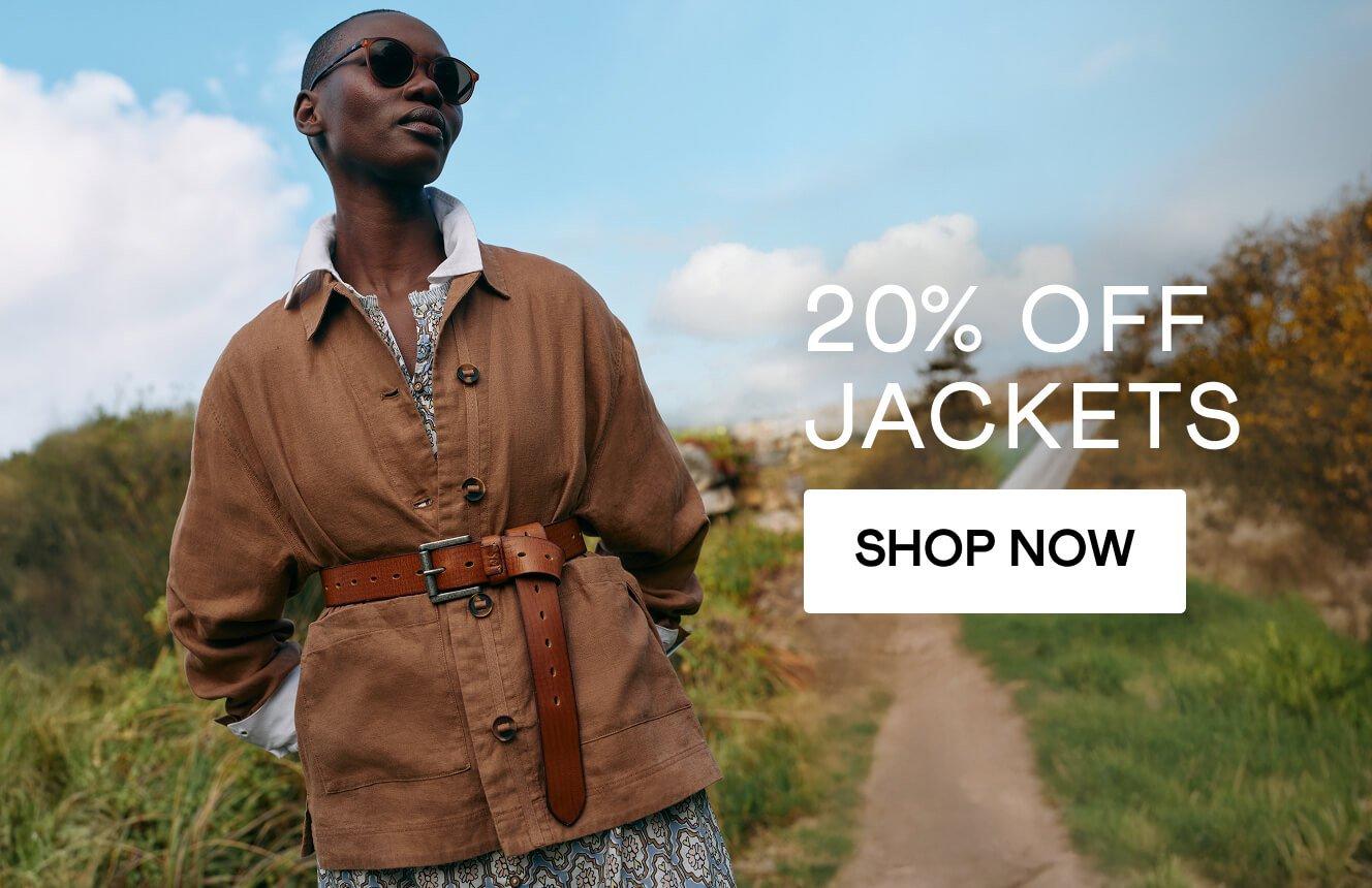 20% off coats & jackets, click here to shop