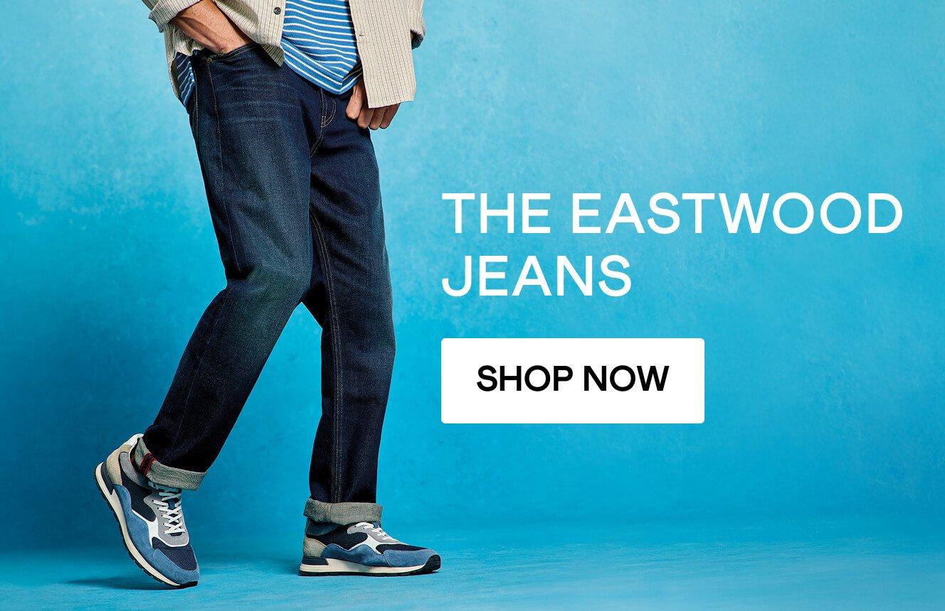 A man wearing the Eastwood Jean. Click here to shop Eastwood Jeans.