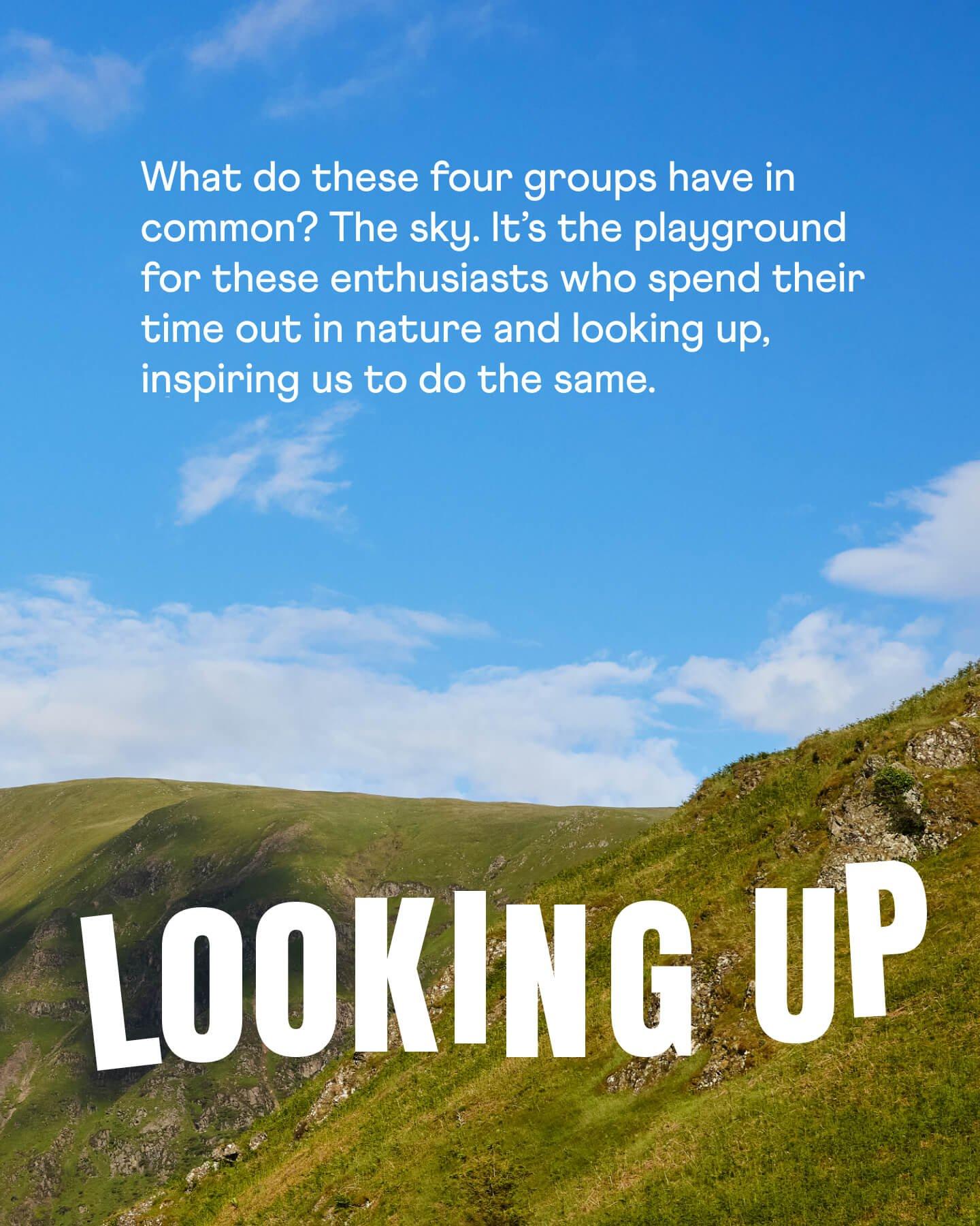 a hill with a sign that says looking up