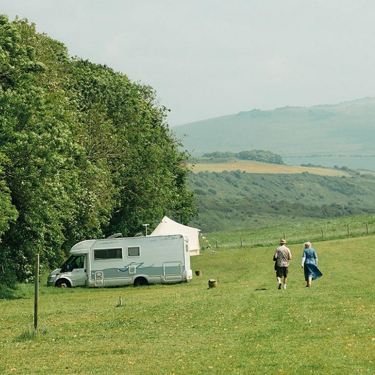 van life panorama shot