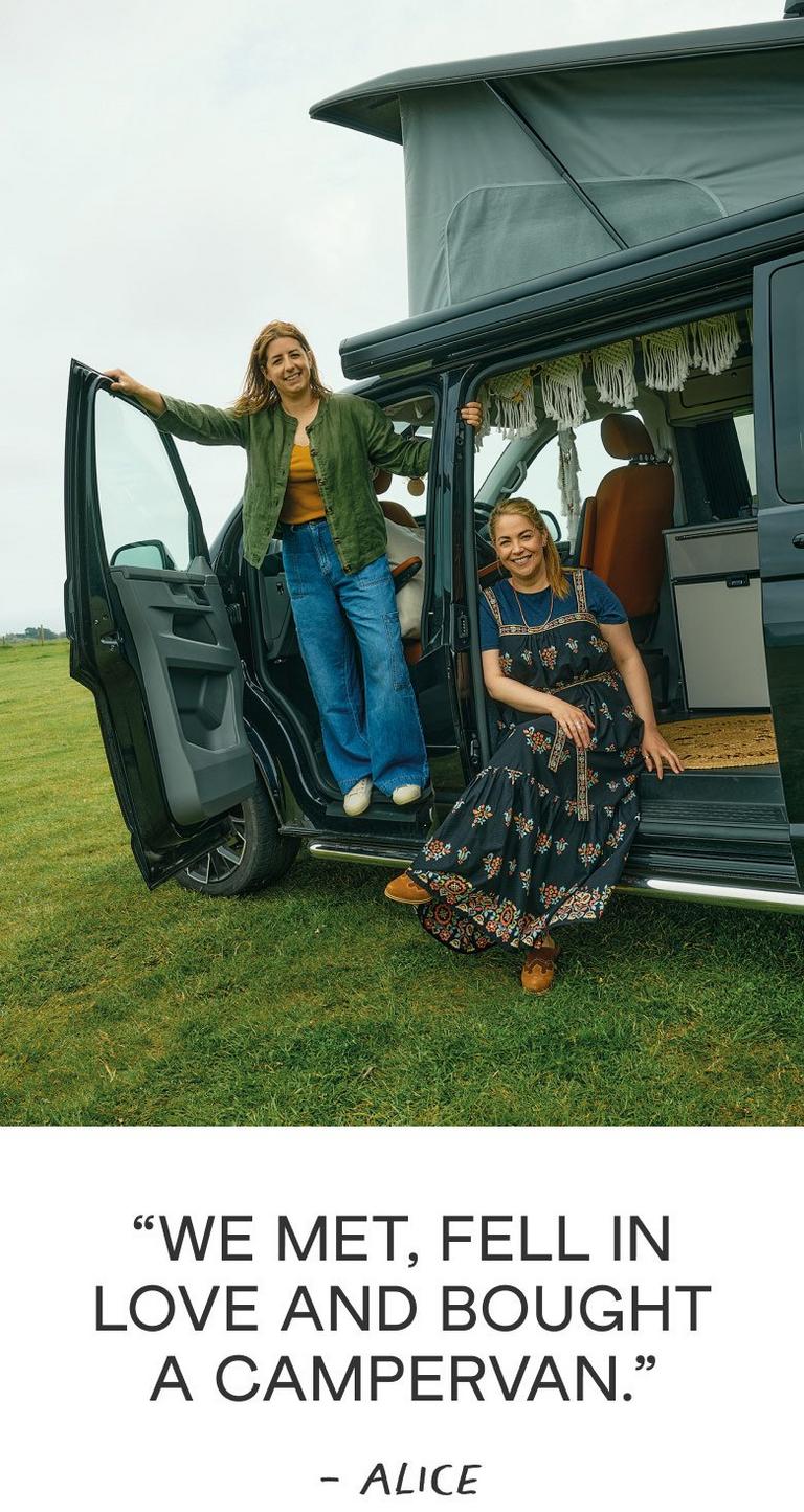 two ladies and a campervan