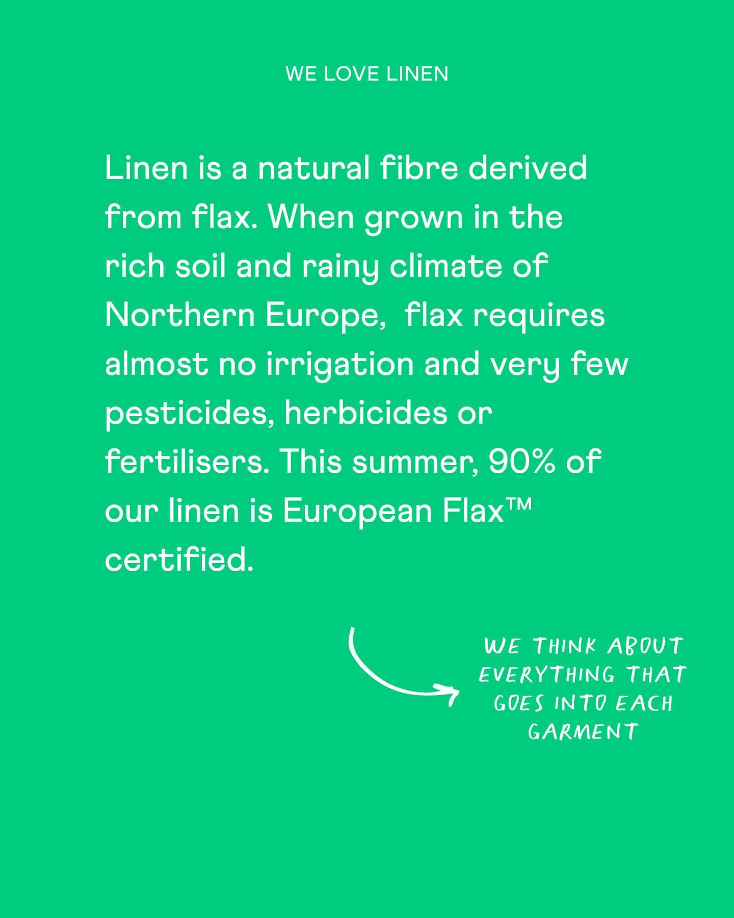 Green background image with text describing what linen is