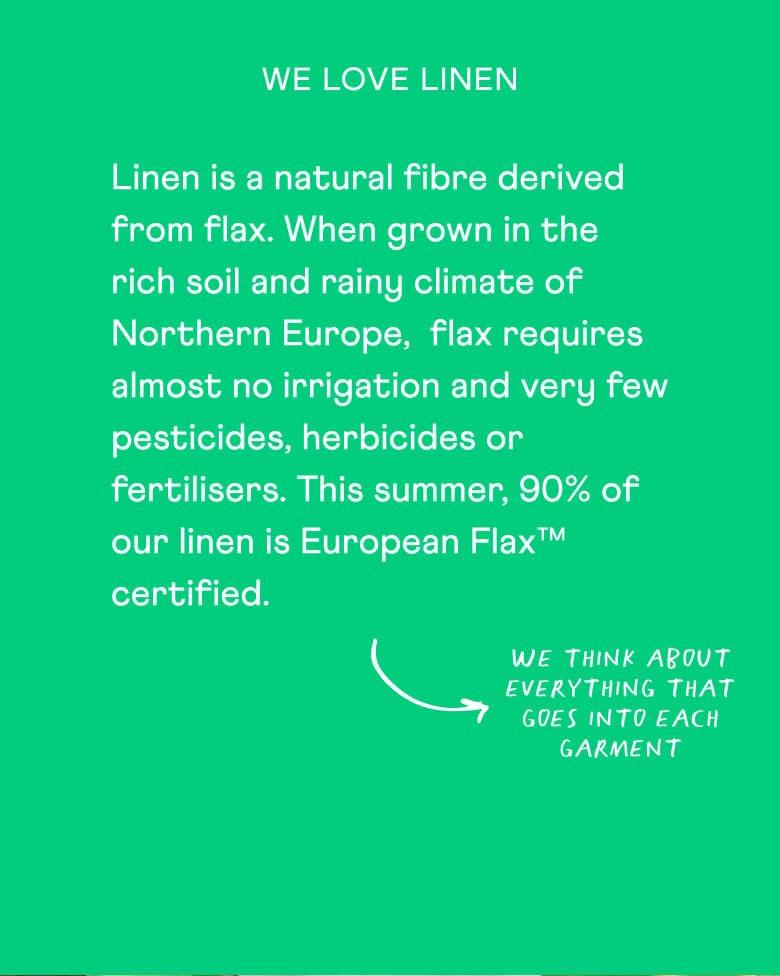 Green background image with text describing what linen is
